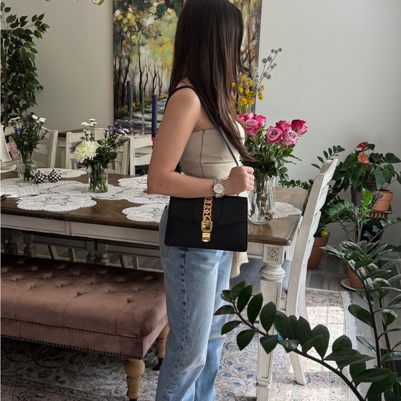 SOLD GUCCI Sylvie 2 WAY Bag Leather Shoulder Bag - Picture 4 of 13